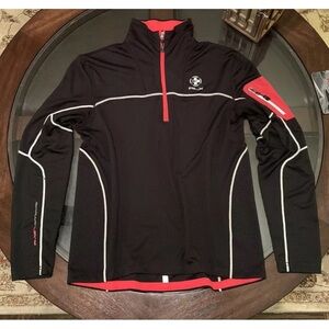 Ralph Lauren RLX Alpine Size Small Half Zip Soft Pullover Jacket Black & Red.